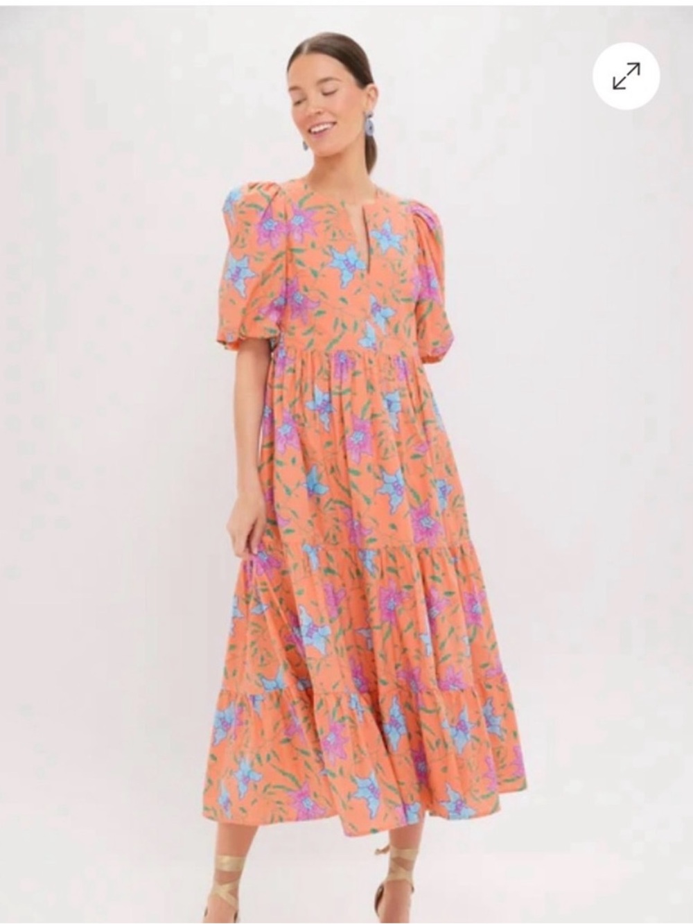 NWT hyacinth house Orange Floral Dress
